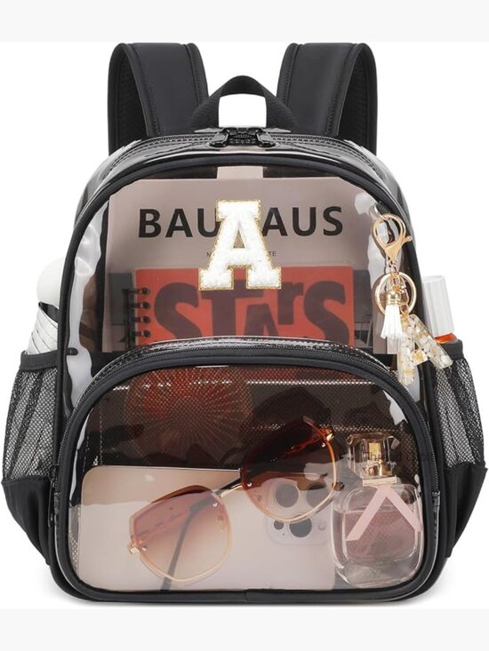 Clear Backpack Stadium Approved 12x6x12 Transparent Bookbag for Women with main image 6